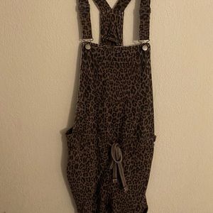 Cheetah print overalls